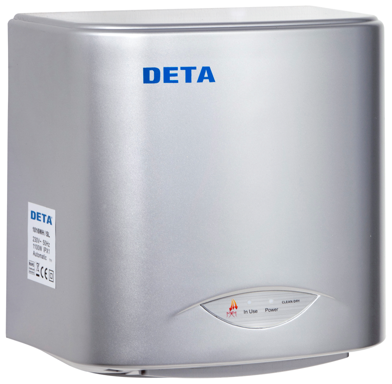 Deta 1.1kW Automatic Compact Hand Dryer Silver - 1016SL, Image 1 of 1