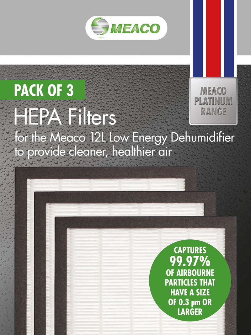 Meaco HEPA Filter for 12 Litre Platinum Dehumidifier - Pack of 3 - MEAHEPA12, Image 2 of 3