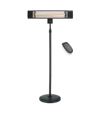 Devola Platinum 2.4kW Stand Mounted Patio Heater with Remote Control IP65 - Black - DVPH24PSMB, Image 1 of 1
