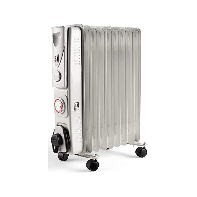 Pifco 2kW White 9 Fins Oil Filled Radiator With Timer - PIF203878, Image 1 of 3