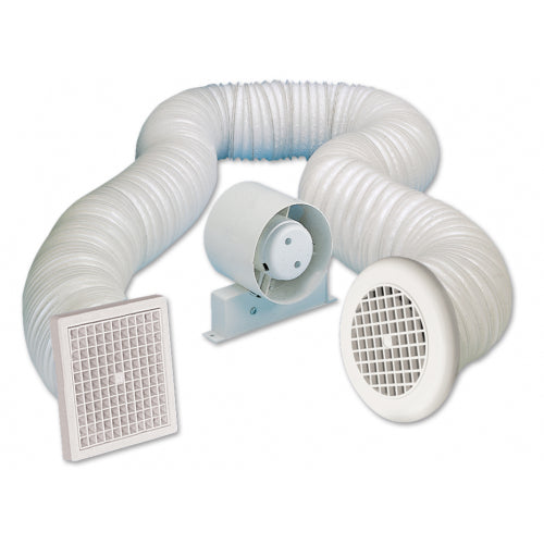 Manrose SF100T In-Line Shower Fan Kit With Timer 100mm White  - PEF4321, Image 1 of 1