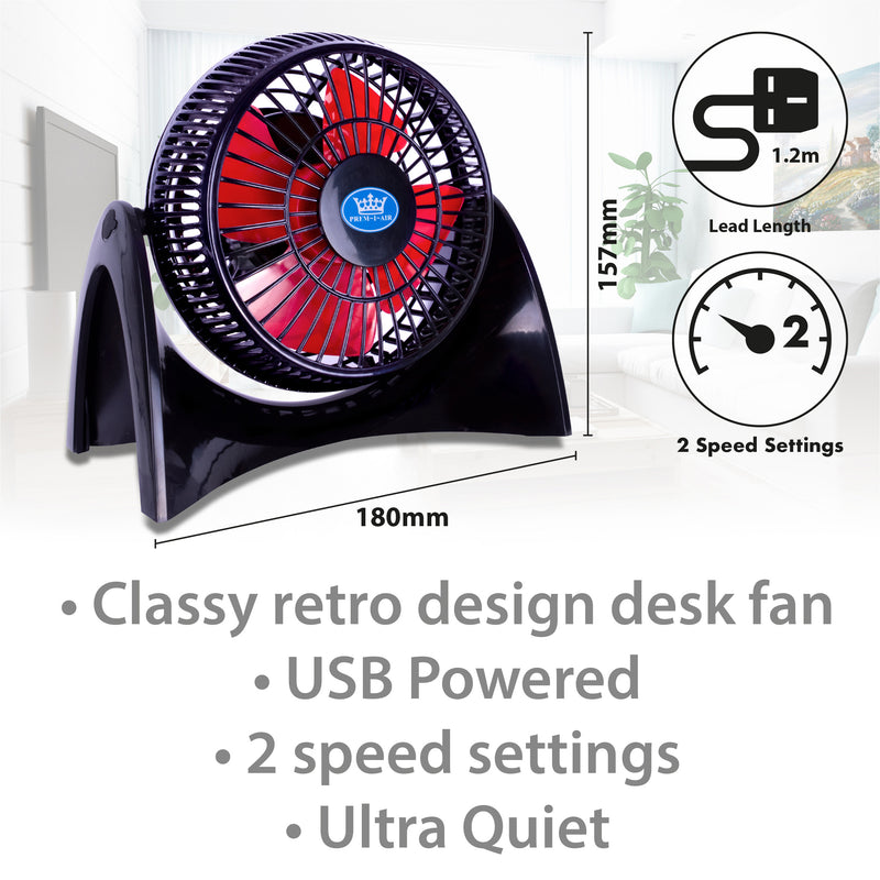 Premiair 5" Ultra Quiet USB Fan with 2 Fan Speeds - EH1698, Image 2 of 4