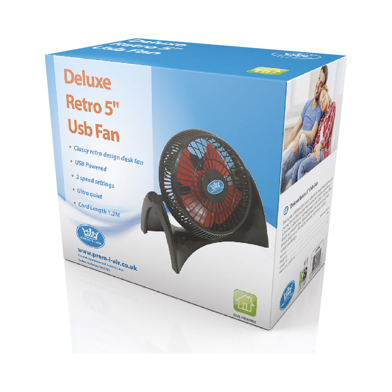 Premiair 5" Ultra Quiet USB Fan with 2 Fan Speeds - EH1698, Image 4 of 4