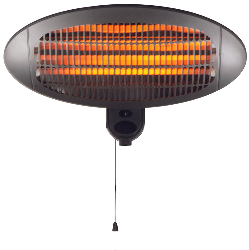 Devola Core 2kW Wall Mounted Patio Heater Oval with Remote - DVRPH20WMB, Image 1 of 7