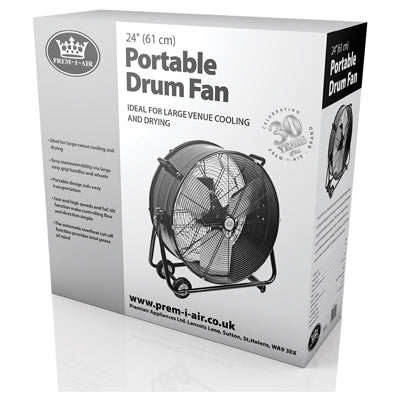 Prem-I-Air 24 inch Portable Drum Fan (61cm) - EH0137, Image 3 of 3