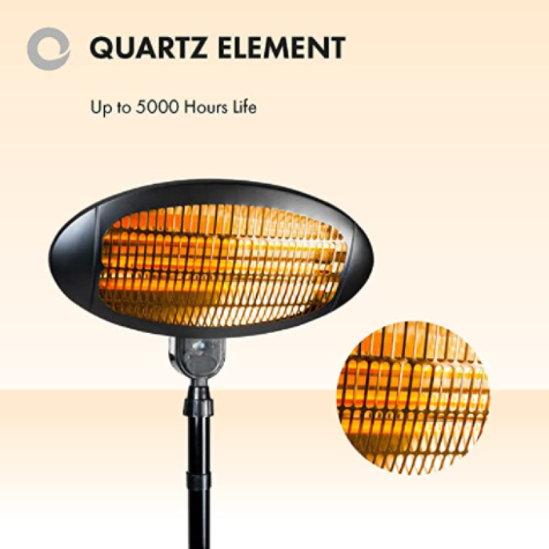Devola Core 2kW Stand Mounted Patio Heater Oval with Remote - DVRPH20SMB, Image 5 of 7