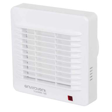 Envirovent Classic 100 with Adjustable Humidity Sensor, Pullcord & Thermo Electric Shutter - CLAS100XHP, Image 1 of 1