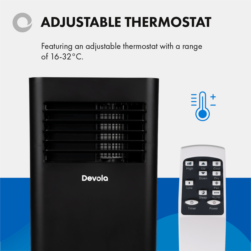 Devola Master 9000 BTU Portable Air Conditioner With Remote Control - Black - DVAC09CB - Return Unit, Image 8 of 10