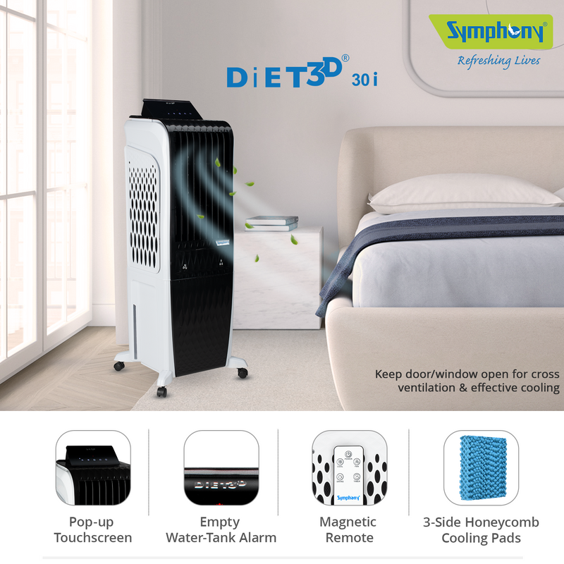 Symphony Diet 3D 30i Evaporative Air Cooler - DIET3D30i, Image 4 of 10
