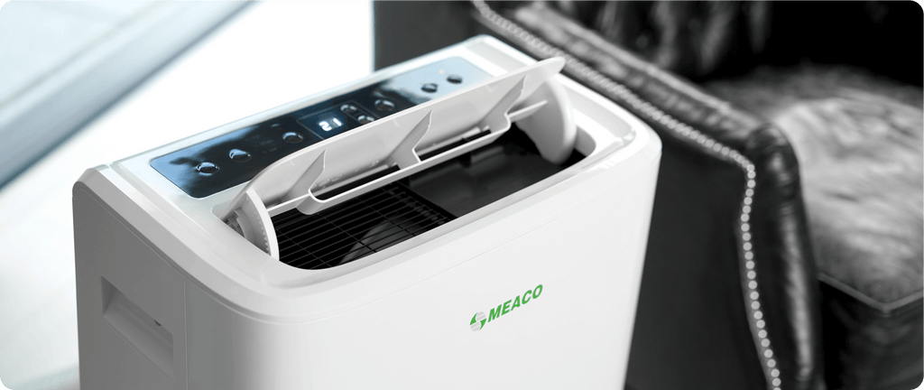 White Meaco air conditioning unit