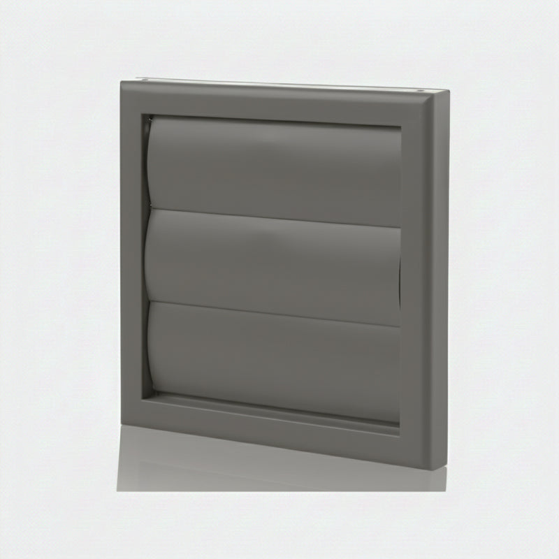 Blauberg Plastic Gravity Shutter Vent - 100mm - Grey - DECOR 155X155- 100G GREY, Image  of 3
