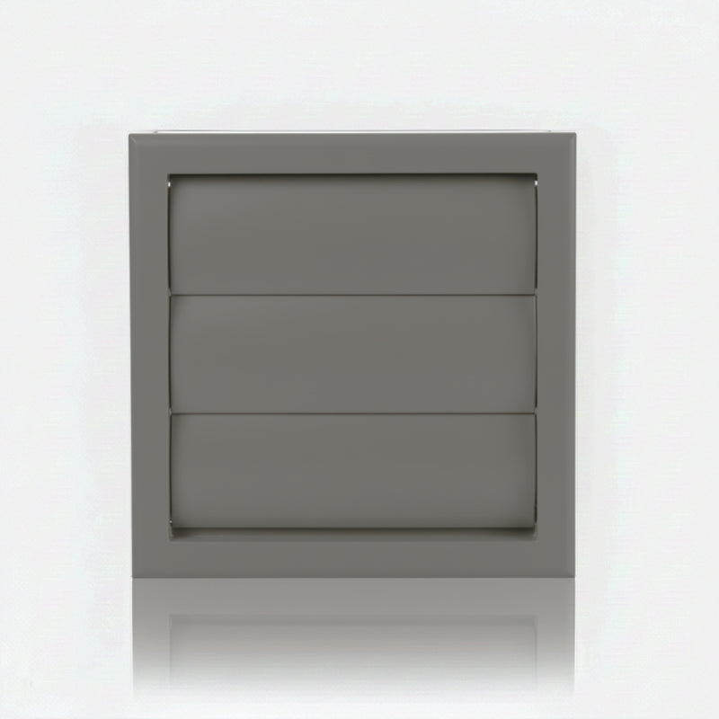 Blauberg Plastic Gravity Shutter Vent - 100mm - Grey - DECOR 155X155- 100G GREY, Image  of 3