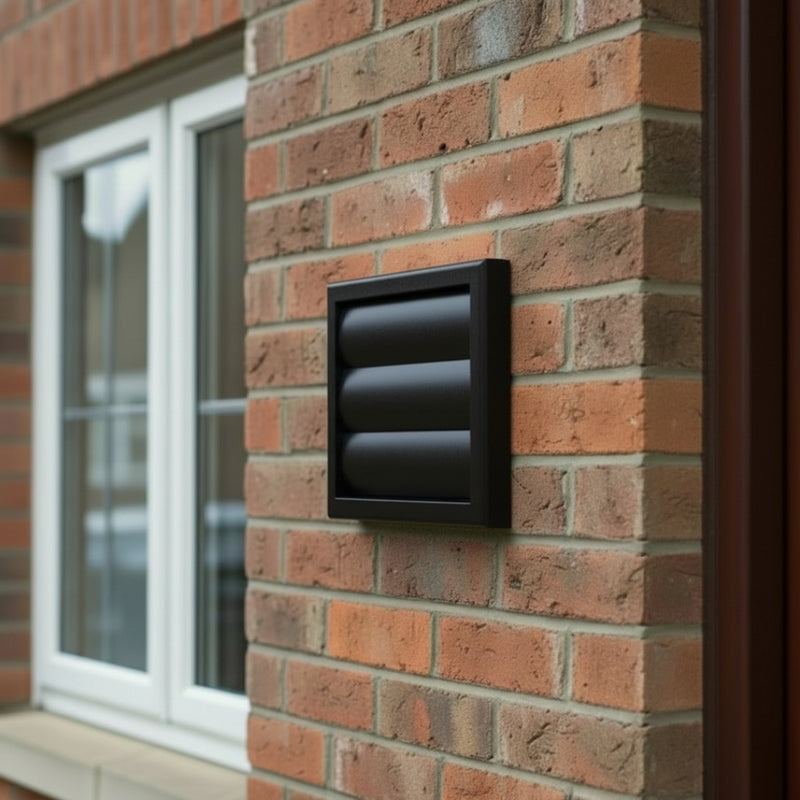 Blauberg Plastic Gravity Shutter Vent - 100mm - Off Black - DECOR155X155-100GBLACK, Image  of 3