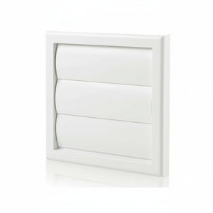 Blauberg Plastic Gravity Shutter Vent-150mm-Brilliant White - DECOR185X185-150GWHITE