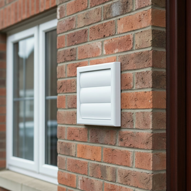 Blauberg Plastic Gravity Shutter Vent - 100mm - Brilliant White - DECOR155X155-100GWHITE, Image  of 3