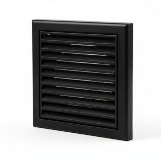 Blauberg Air Ventilation Louvred Grille 100mm Vented Fixed Blade - Black  - DECOR155X155-100SBLACK