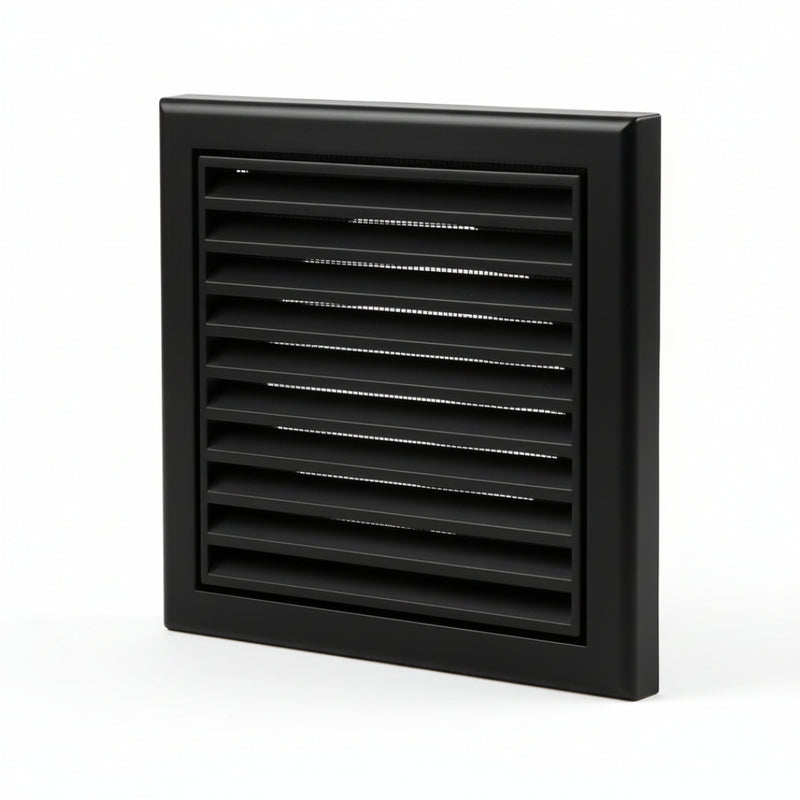 Blauberg Air Ventilation Louvred Grille 100mm Vented Fixed Blade - Black  - DECOR155X155-100SBLACK, Image  of 3