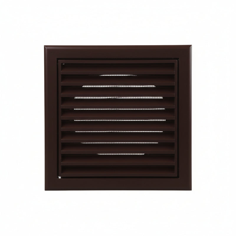 Blauberg Air Ventilation Louvred Grille 125mm Vented Fixed Blade - Brown - DECOR185X185-125SBROWN, Image  of 3