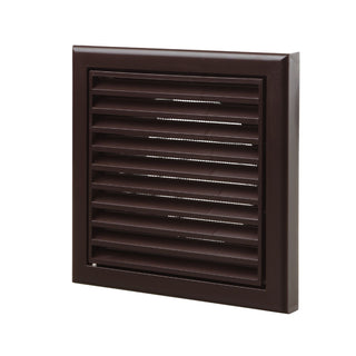 Blauberg Air Ventilation Louvred Grille 125mm Vented Fixed Blade - Brown - DECOR185X185-125SBROWN