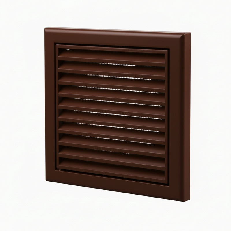 Blauberg Air Ventilation Louvred Grille 100mm Vented Fixed Blade - Brown - DECOR155X155-100SBROWN, Image  of 3