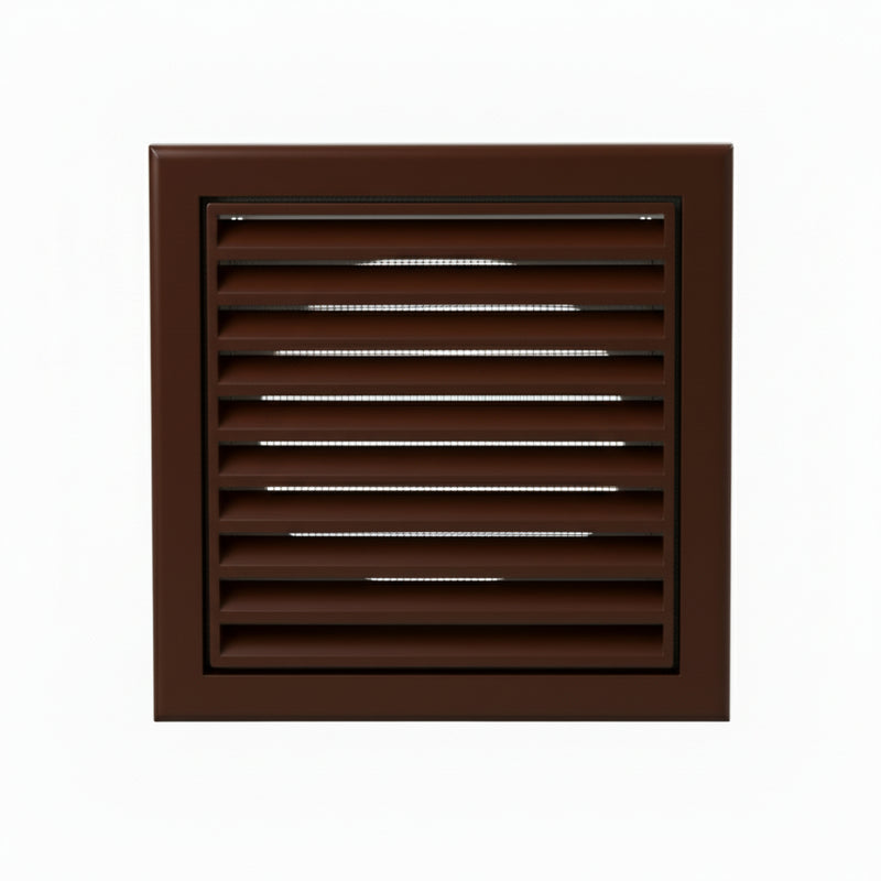 Blauberg Air Ventilation Louvred Grille 100mm Vented Fixed Blade - Brown - DECOR155X155-100SBROWN, Image  of 3