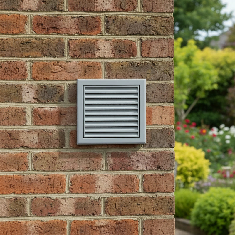 Blauberg Air Ventilation Louvred Grille 100mm Vented Fixed Blade - Grey - DECOR 155X155-100S GREY, Image  of 4