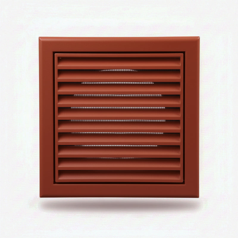 Blauberg Air Ventilation Louvred Grille 100mm Vented Fixed Blade - Terracotta Brick - DECOR155X155-100STERRACOTTA, Image  of 3