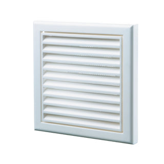 Blauberg Air Ventilation Louvred Grille 150mm Vented Fixed Blade - Brilliant white - DECOR185X185-150SWHITE