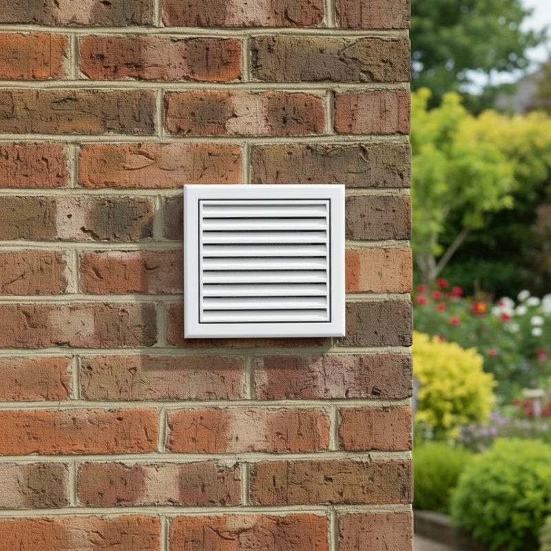 Blauberg Air Ventilation Louvred Grille 150mm Vented Fixed Blade - Brilliant white - DECOR185X185-150SWHITE, Image  of 3