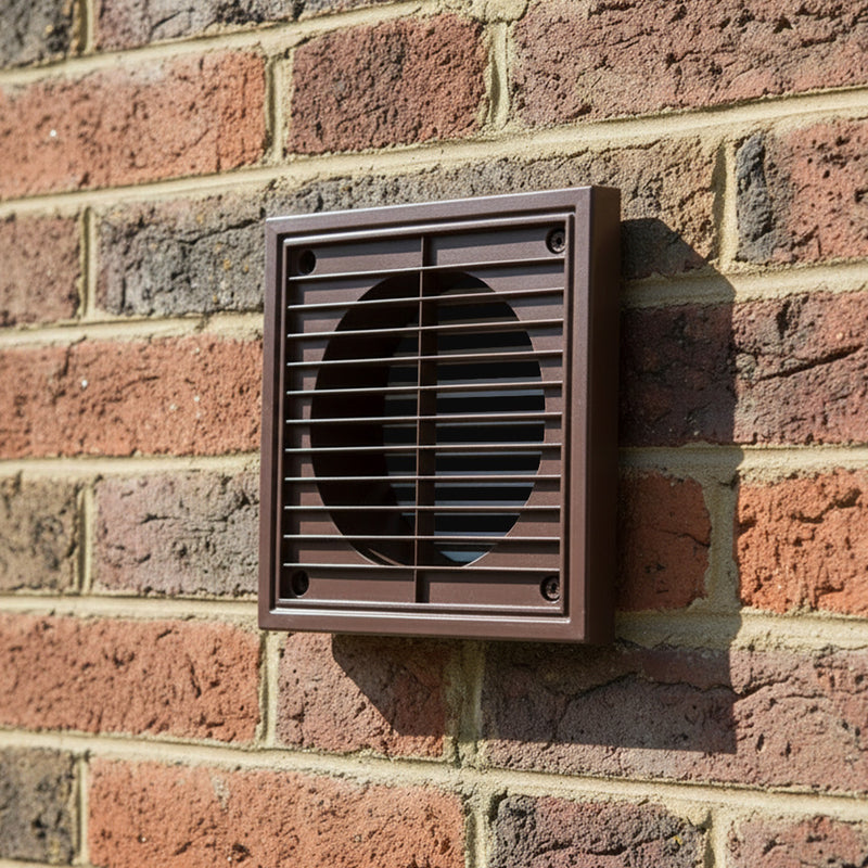 150mm 6 Fixed Louvre Grille - Brown - 1192B, Image  of 2