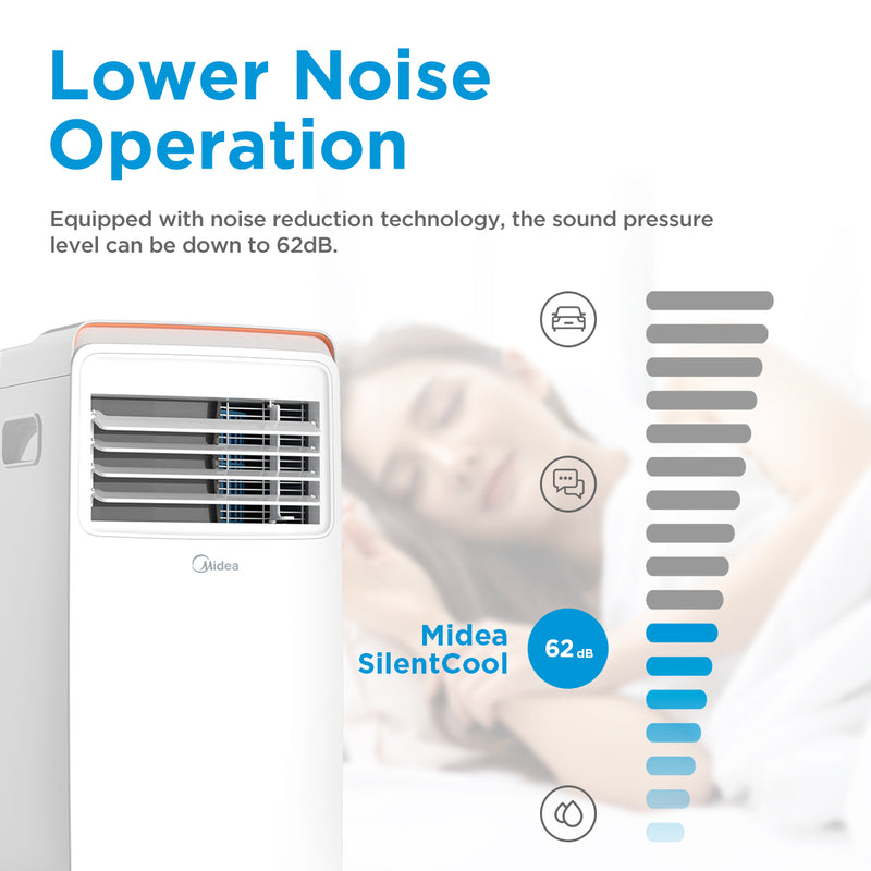 Midea 9000BTU Portable Air Conditioning Unit White - MPPHA-09CRN7-QB6-L - MPPHA-09CRN7-MID-WH/RETB - Graded Unit, Image 9 of 13