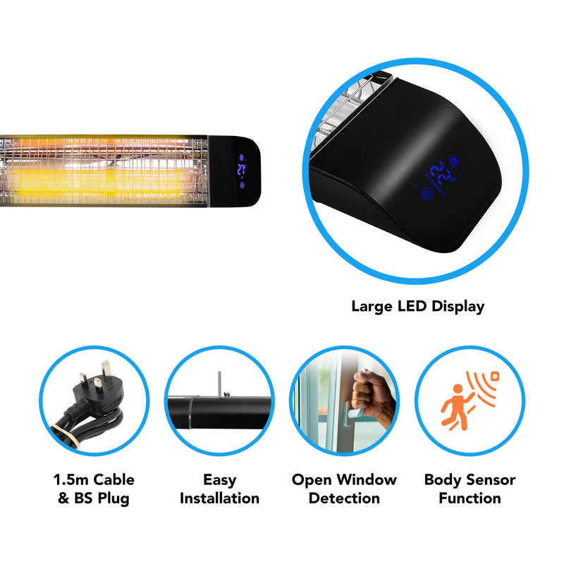 Devola 2000W Wi-Fi Patio Radiant Heater - Black - DVPH2000B, Image  of 8
