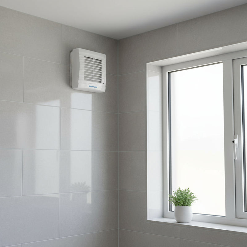 Vent-Axia VA100XP 100mm (4") Axial Bathroom & Toilet Extractor Fan with Pullcord & Shutter - 251310, Image  of 3