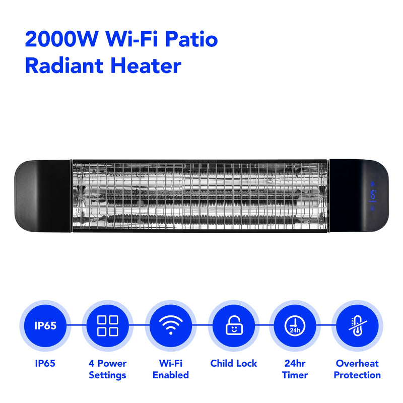 Devola 2000W Wi-Fi Patio Radiant Heater - Black - DVPH2000B, Image  of 8