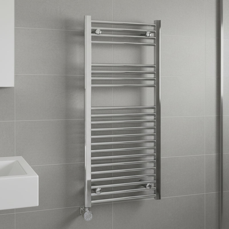 Kudox 300W Straight Thermostatic Towel Rail 500x1100mm, Chrome - KTR300STRTH5X11C - 347504, Image  of 3
