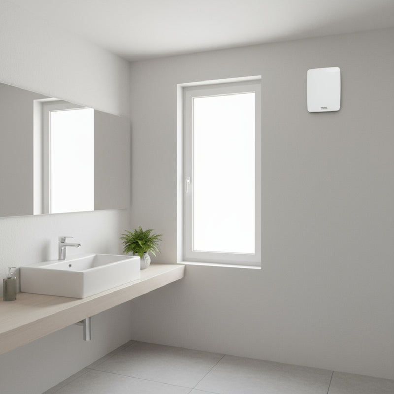 Vent-Axia Lo-Carbon Tempra 100mm (4") Heat Recovery Fan Longer Cell, Humidistat, Timer and Pullcord - 403836, Image  of 3