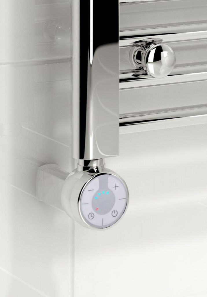 Kudox 300W Straight Thermostatic Towel Rail 500x1100mm, Chrome - KTR300STRTH5X11C - 347504, Image  of 2