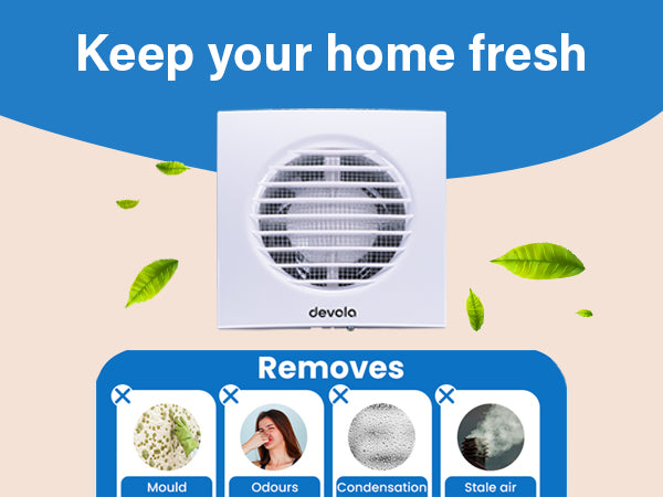 Devola 100mm Axial Bathroom Extractor Fan with Humidity Sensor - DVF100H, Image  of 8