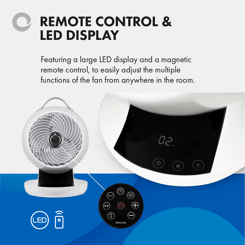 Devola Ultra Quiet 28W 12 Speed 9-inch DC Desk Fan - White - DV9DCDF, Image  of 10