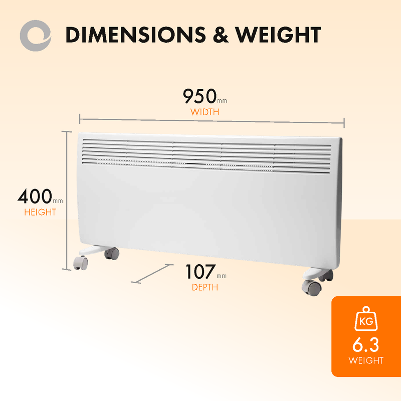 Devola-M 2400W Panel Heater with 7 Day Timer IP24 - White DVM2400W - DVNDM24, Image  of 10