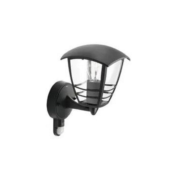 Philips Creek 60W E27 (UP) Wall Lantern With PIR IP44 Dimmable Black - 915002791102 - Return Unit, Image  of 1