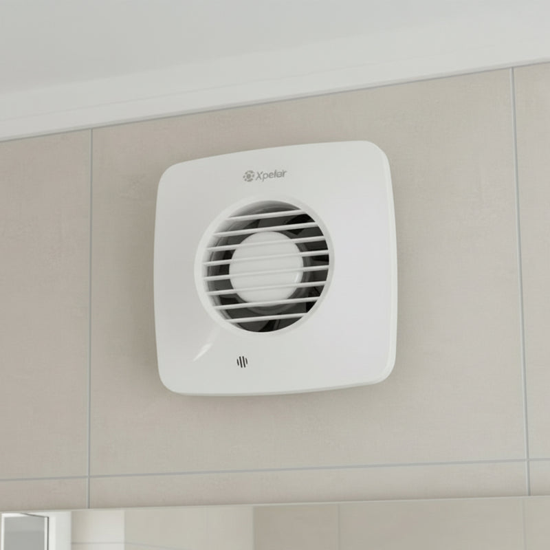 Xpelair 93018AW Simply Silent DX100BTS Timer Square Intermittent Extractor Fan, Image  of 5