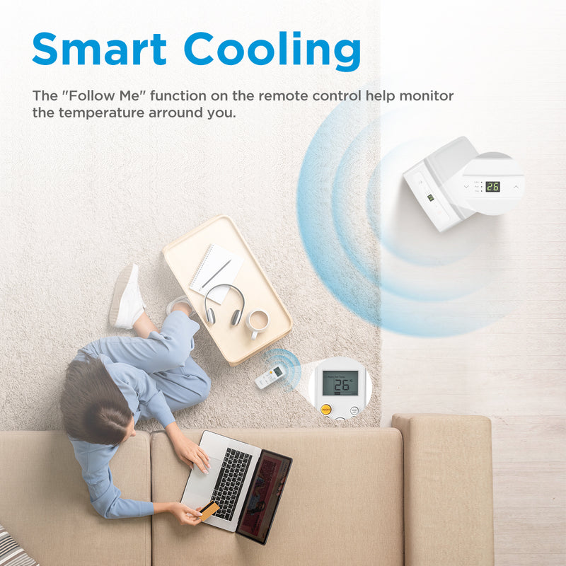 Midea 9000BTU Portable Air Conditioning Unit White - MPPHA-09CRN7-QB6-L - MPPHA-09CRN7-MID-WH/RETB - Graded Unit, Image 6 of 13