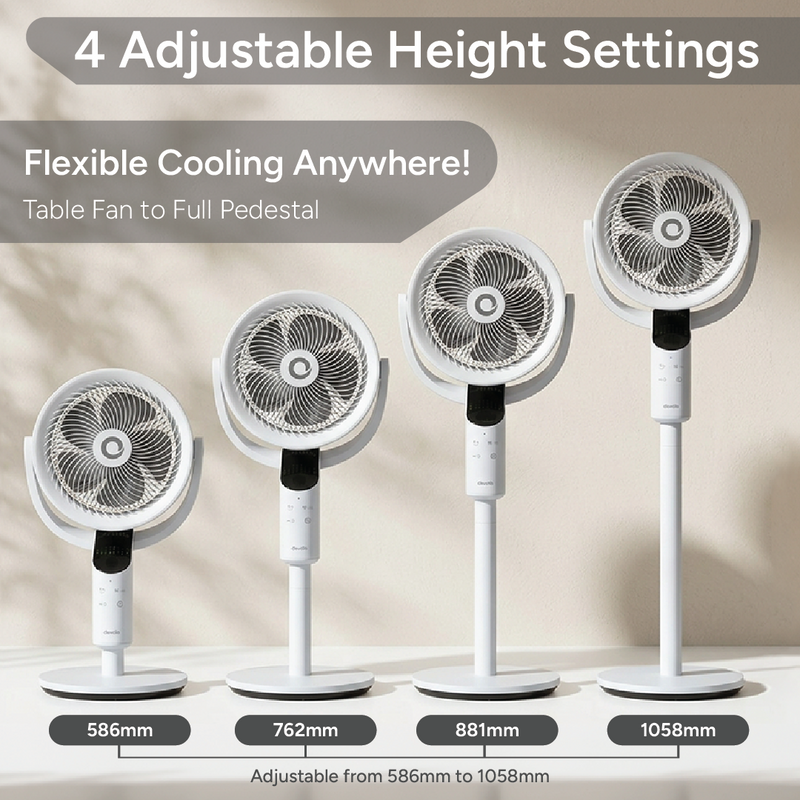 Devola Platinum Low Noise 8 Inch Air Circulator Pedestal Fan, White - DVPF8DCW, Image  of 9