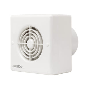 Manrose 100mm (4") Auto Humidity Bathroom Extractor Fan with Pull Cord - WF100AHP