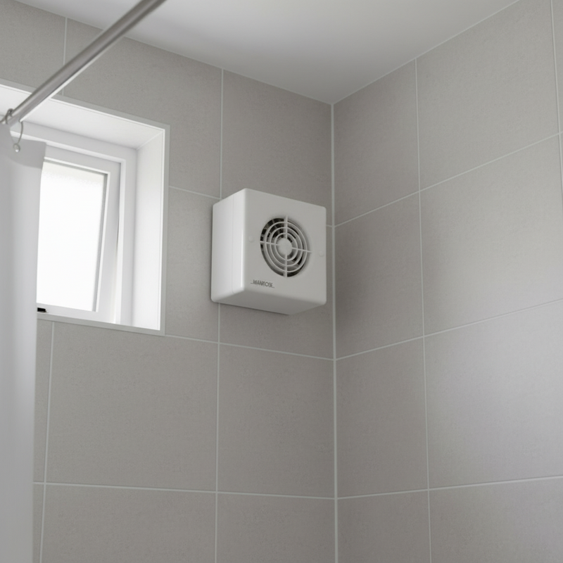 Manrose 100mm (4") Auto Humidity Bathroom Extractor Fan with Pull Cord - WF100AHP, Image  of 4