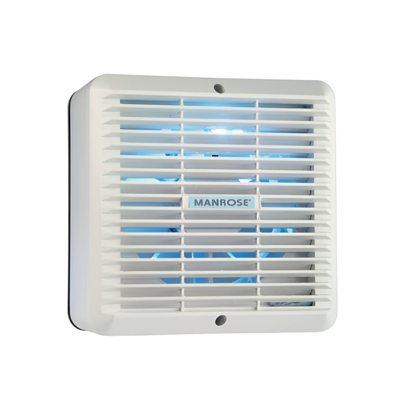 Manrose 150mm (6") Commercial Automatic Wall Fan With Internal Thermo-Activated Shutters - COMCW150A, Image  of 2