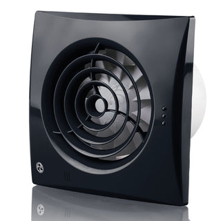 Blauberg 150mm Calm Extractor Black Fan Pull Cord & Timer - CALMBLACK150ST