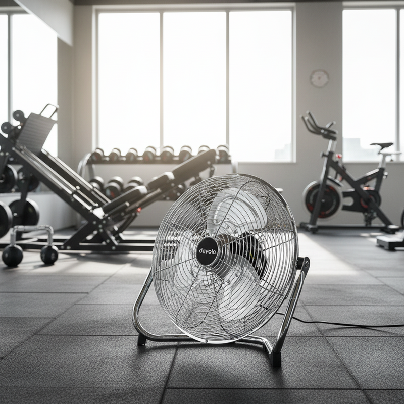 Devola 12 Inch Floor Fan Chrome - DV12FFC, Image  of 2