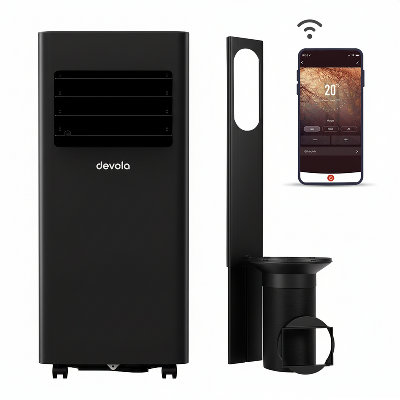 Devola Portable Air Conditioner with Wi-Fi and 2x Window kits - 9000 BTU - Cooling - Black - DVAC9KB, Image  of 10